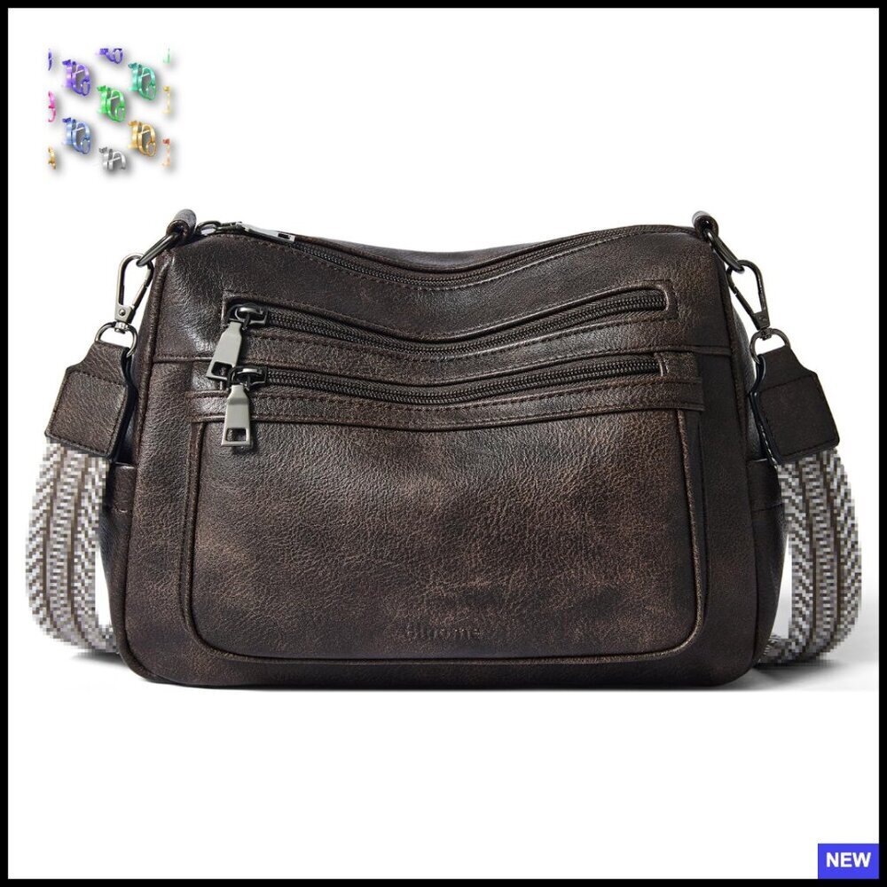 Faux Leather Crossbody Bag Lightweight Sling Shoulder Purse Chic Modern